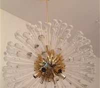 Chandelier Repair: Re-plated in Polished brass + new stem added.