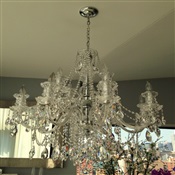 Chandelier Cleaning: Chandelier with crystals cleaned on Apt. in NYC. 