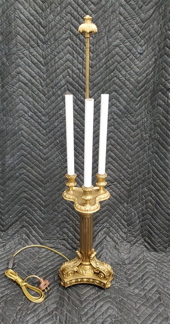 Gold candelabra table lamp with rewiring