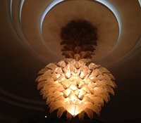 Gigantic chandelier Installed on a 25' foyer in Old Westbury, NY